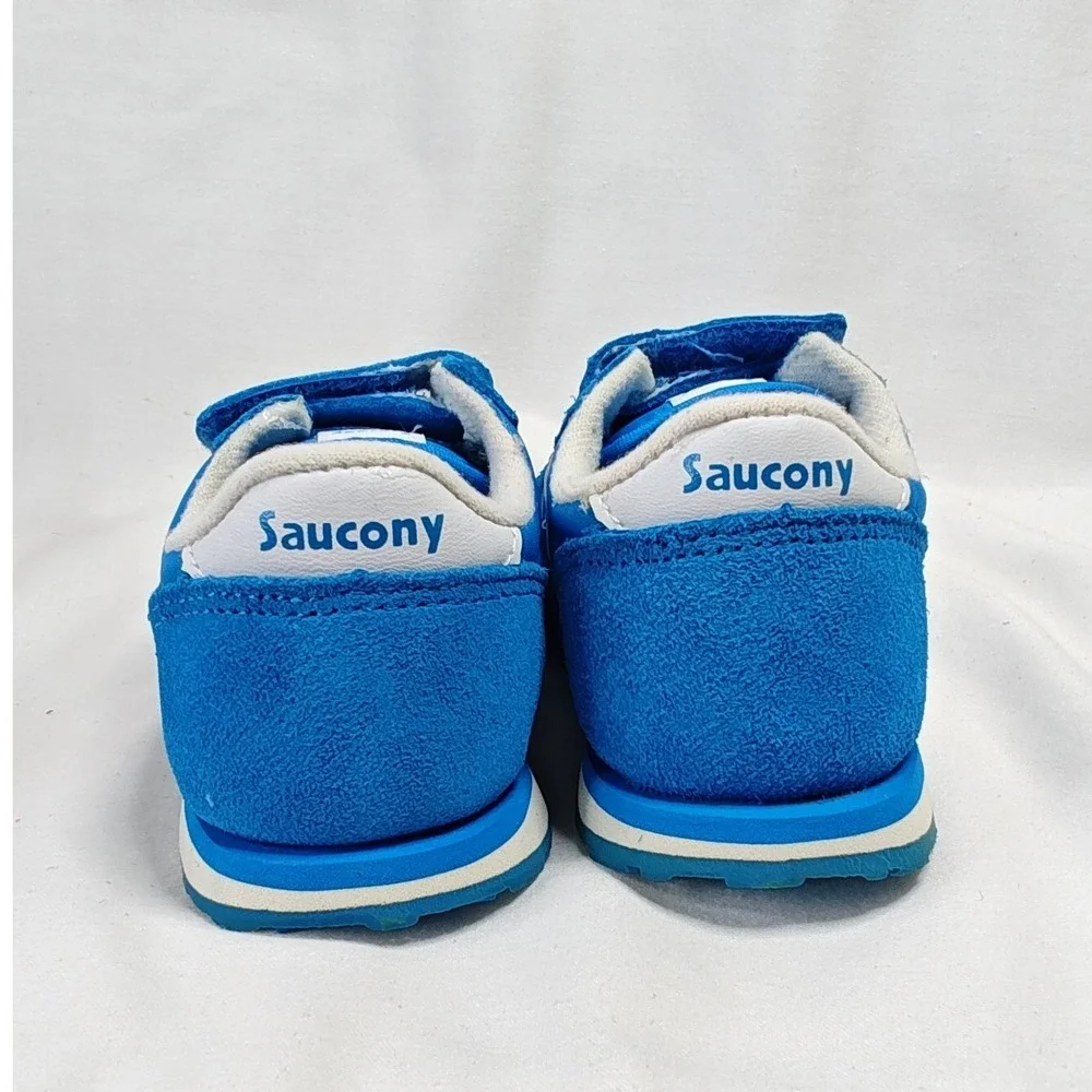 Saucony Baby Jazz H&L Sneakers Blue Suede Nylon Hook Loop 5.5M New